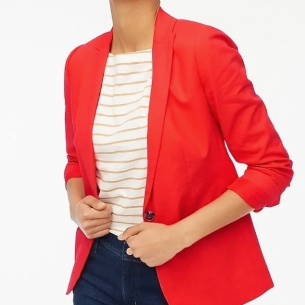 New with Tags: J. Crew Linen-blend one-button blazer, Size 4